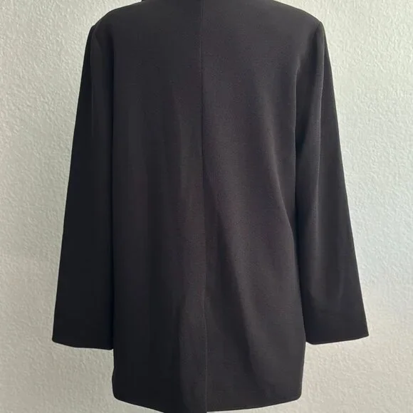 MICHAEL By Michael Kors Black with Gold Studs Open Front Blazer Jacket Size: L - Picture 5 of 10